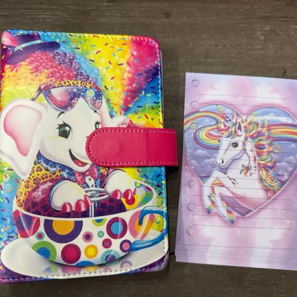 Lisa Frank Elephant A6 6 Ring Binder, & Printed Stationery Paper